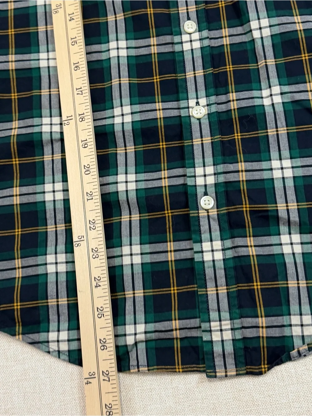 Banana Republic Forest Green & Navy Plaid Button-Down Shirt